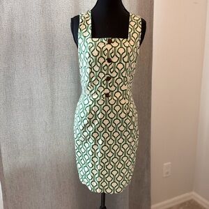 Stylish Green and White Patterned Dress